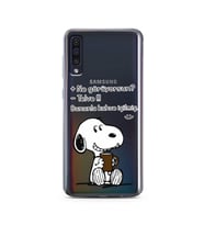 Snoopy Tasarımlı Süper Şeffaf Silikon Telefon Kılıfı Samsung A50