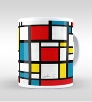 BK Gift Kişiye Özel Mondrian Beyaz Kupa Bardak-1