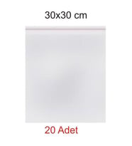 Kendinden Yapışkanlı (Bantlı) Şeffaf Jelatin Torba 30x30 cm 20 Adet