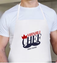 BK Gift Kişiye Özel Yakışıklı Chef Erkek Mutfak Önlüğü (Beyaz)