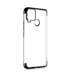 Realme C15 Kılıf Zore Dört Köşeli Lazer Silikon Kılıf (Siyah)