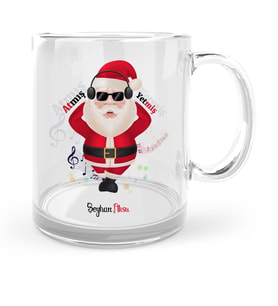 BK Gift Kişiye Özel Noel Baba Cam Kupa Bardak  2