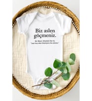 Biz Aslen Göçmeniz Basklı Yarım Kollu Bebek Zıbını