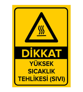 MIGNATIS - Dikkat Yüksek Sıcaklık Tehlikesi Levhası - Sac Malzeme 35x50cm