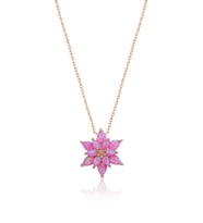 925 Ayar Pembe Opal Taşlı Gümüş Lotus Kolye