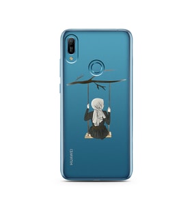 Salıncak Kız Tasarımlı Süper Şeffaf Silikon Telefon Kılıfı Huawei Y6 (Prime) 201