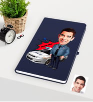 BK Gift Kişiye Özel Bay Trafik Polisi Karikatürlü Lacivert Defter - 2