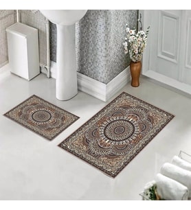 Banyo Halısı Ikili Klozet Takımı Kaymaz Tabanlı (60 xm x 100 cm + 40 cm x 60 cm) 