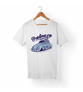 VW beetle Beyaz Tişört