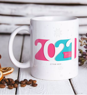 BK Gift Kişiye Özel 2024 Mutlu Yıllar Beyaz Kupa Bardak-6
