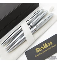 Scrikss 88 3'lü Set Krom  Dolma Kalem + Roller Kalem + Tükenmez Kalem Seti  Scrikss Knight  İsme Özel Kalem  Hediyelik Kalem
