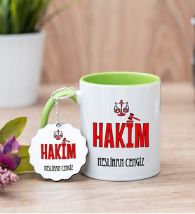 Hakim Yeşil Kupa Bardak Ve Anahtarlık Set