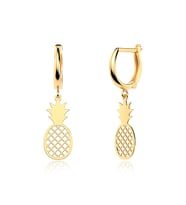 Sade Ananas Altın Kaplama Gümüş Küpe