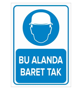 MIGNATIS - Bu Alanda Baret Tak Levhası - Sac Malzeme 35x50cm