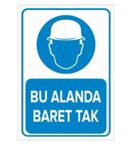 MIGNATIS - Bu Alanda Baret Tak Levhası - Sac Malzeme 35x50cm