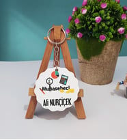 Muhasebeci Ahşap Anahtarlık