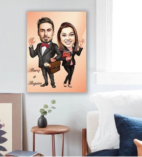 Kişiye Özel Avukat Arkadaş Karikatürlü Ahşap Tablo 30x47 Model-1