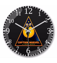 Captain Marvel A New Hope  Duvar Saati Bombeli Gercek Cam