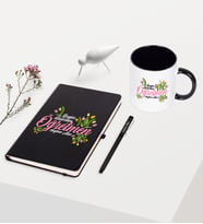 BK Gift Kişiye Özel Bugün Günlerden Öğretmen Temalı Siyah Defter Kalem Kupa Seti - 1