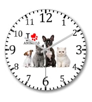 I Love Animals Sevimli Cat Kediler Duvar Saati