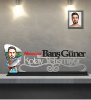 Kişiye Özel Balıkçı Karikatürlü Kolay Yetişmiyor Ahşap Biblo Bay-3