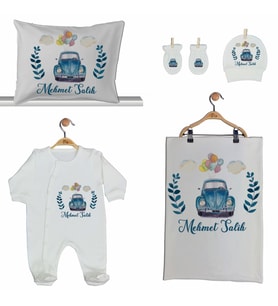 Pia Baby GL 2011 İsme Özel Arabalı Beşli Tulum Set