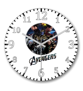 Avengers Duvar Saati Bombeli Gercek Cam