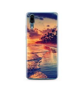 Sahil Tasarımlı Süper Şeffaf Silikon Telefon Kılıfı Huawei P20   