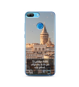 Galata Tasarımlı Süper Şeffaf Silikon Telefon Kılıfı Huawei Honor 9 Lite