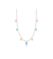 Diamond Line-Gülaylar Altın 14 Ayar Firuze Taş Kolye