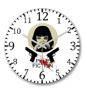 Pulp Fiction1 Duvar Saati Bombeli Gercek Cam
