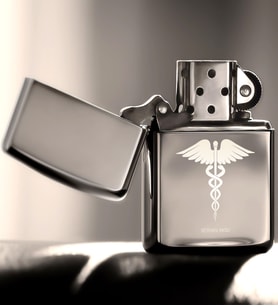 BK Gift Kişiye Özel Doktor Benzinli Gümüş Gri Metal Çakmak  4