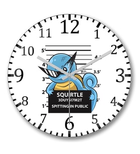 Squirtle Bad Boy Pokemon Duvar Saati Bombeli Gercek Cam