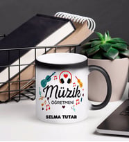 Müzik Öğretmeni Kupa Bardağı Sihirli (Beyaz)