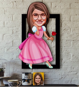 BK Gift Kişiye Özel Kız Çocuk Prenses Karikatürlü 3D Ahşap Tablo-2