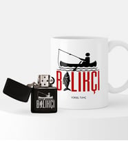 BK Gift Kişiye Özel Balıkçı Çakmak ve Kupa Seti