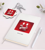 BK Gift Kişiye Özel Youtuber Beyaz Defter Kalem ve Anahtarlık Hediye Seti-2 (Model 1)