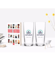 BK Gift Kişiye Özel Renkli Baskılı Adıyaman Tasarımlı Turistik İkili Rakı Bardağı ve Rakı Cep Kitabı Hediye Seti-2 (Model 1)