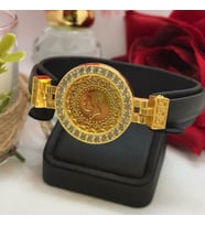 Deri Çeyrek Bileklik (Gold)