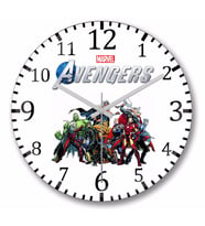 Marvel Avengers  Duvar   Saati Bombeli Gercek Cam