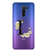 Papatya Harf Tasarım Süper Şeffaf Silikon Telefon Kılıfı Xiomai Redmi 9 L-Harfi