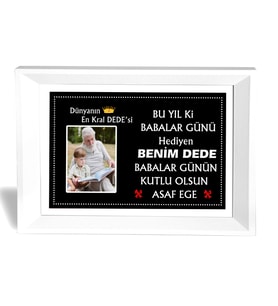 Babalar Gününe Özel Fotoğraflı ve Özel Notlu 15x21 cm  Dede Çerçevesi