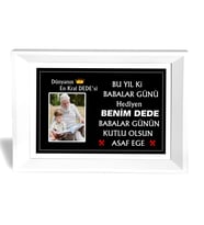 Babalar Gününe Özel Fotoğraflı ve Özel Notlu 15x21 cm  Dede Çerçevesi