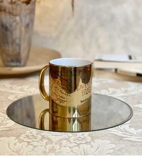 Kişiye Özel Travel Journal Tasarımlı Gold Kupa