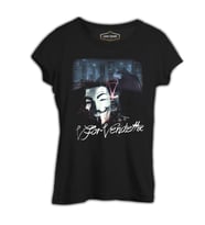 V for Vendetta Siyah Kadın Tshirt