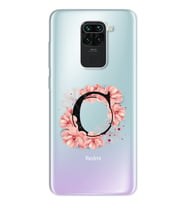 Pembe Çiçekli Harf Tasarım Süper Şeffaf Silikon Telefon Kılıfı Xiomai Redmi Note