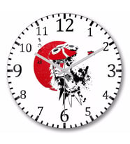 Mononoke  Sumi Duvar Saati Bombeli Gercek Cam