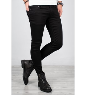 Siyah Skinny Fit-Ultra Dar Kesim Erkek Kot Pantolon 2004157
