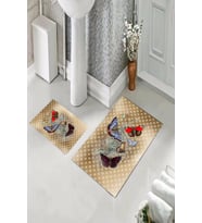 Banyo Halısı Ikili Klozet Takımı Kaymaz Tabanlı (60 xm x 100 cm + 40 cm x 60 cm) 
