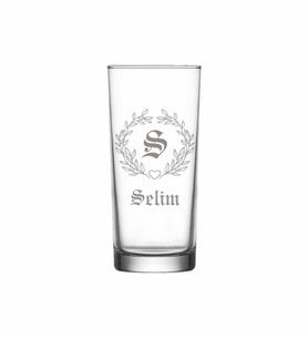 Kişiye Özel S Baş Harfli ve İsimli Tekli Rakı Bardağı  Model 27